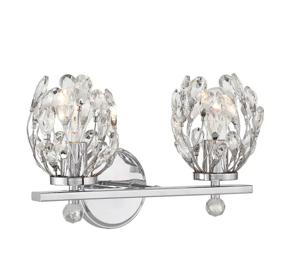 Moreno Two Light Bathroom Vanity in Chrome - Image 3