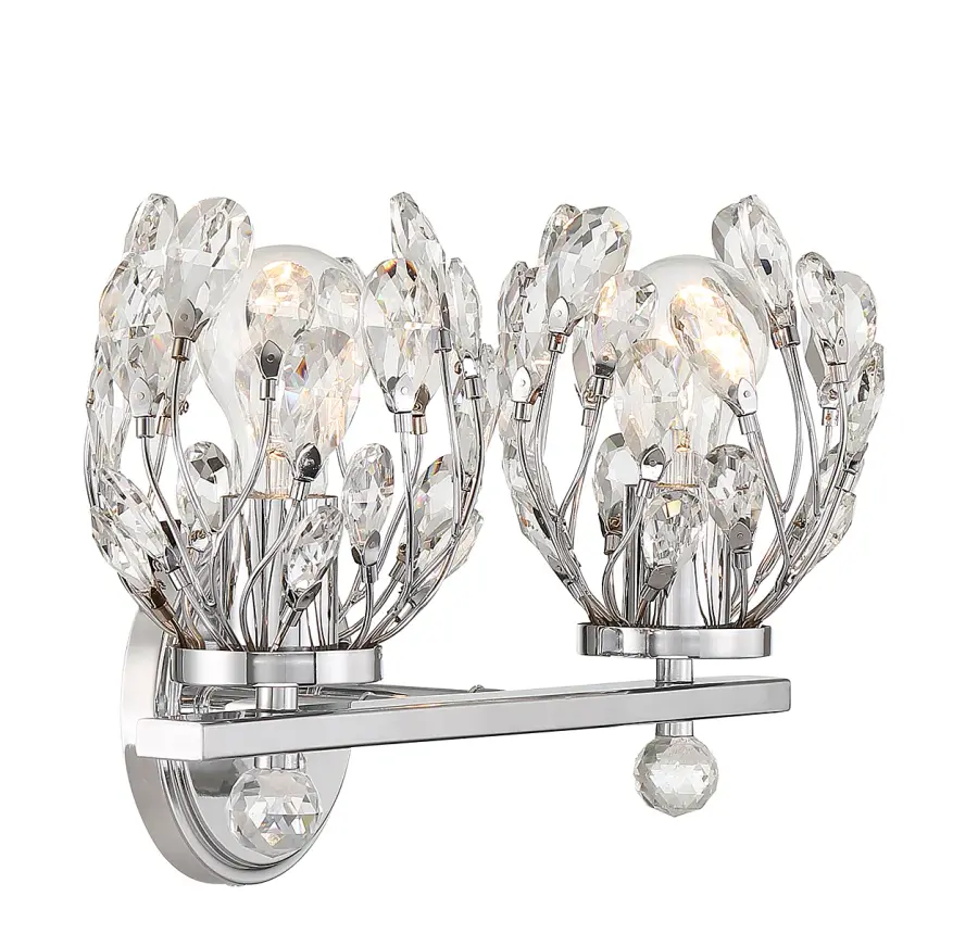 Moreno Two Light Bathroom Vanity in Chrome - Image 4