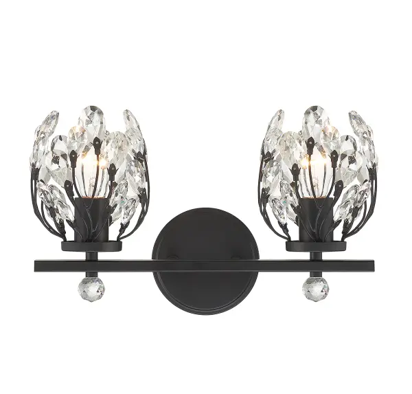 Moreno 2-Light Bathroom Vanity Light in Matte Black