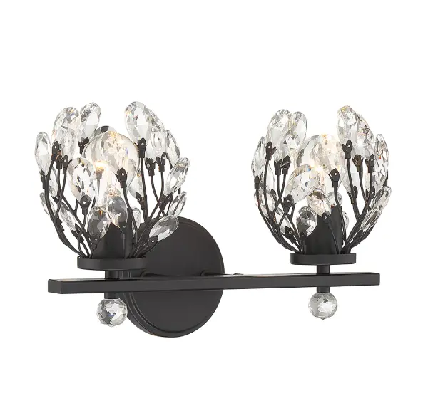 Moreno 2-Light Bathroom Vanity Light in Matte Black - Image 3