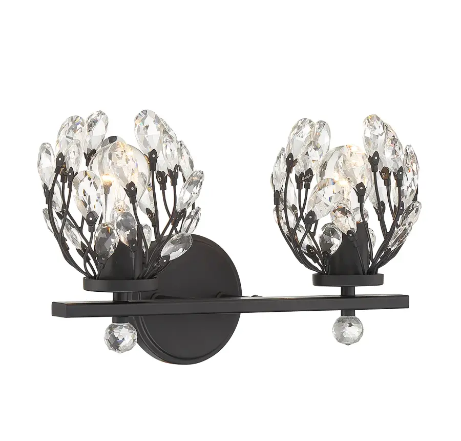 Moreno 2-Light Bathroom Vanity Light in Matte Black - Image 3