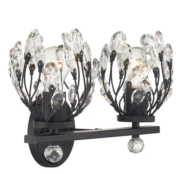 Moreno 2-Light Bathroom Vanity Light in Matte Black - Image 4