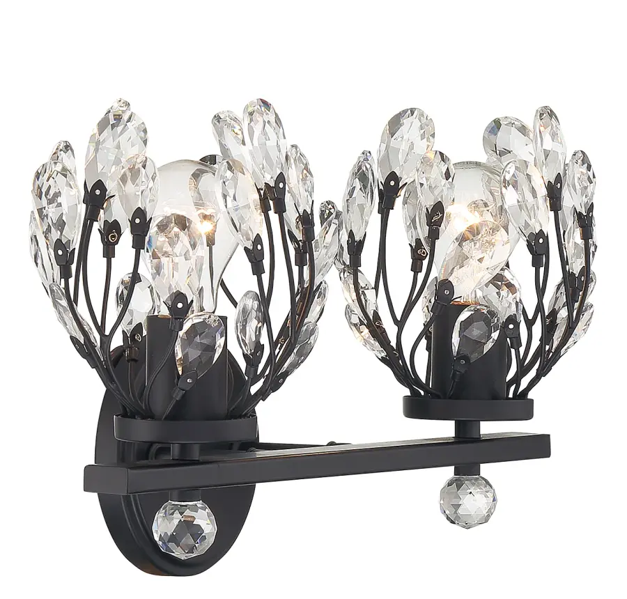 Moreno 2-Light Bathroom Vanity Light in Matte Black - Image 4