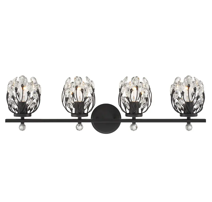 Moreno 4-Light Bathroom Vanity Light in Matte Black - Image 1