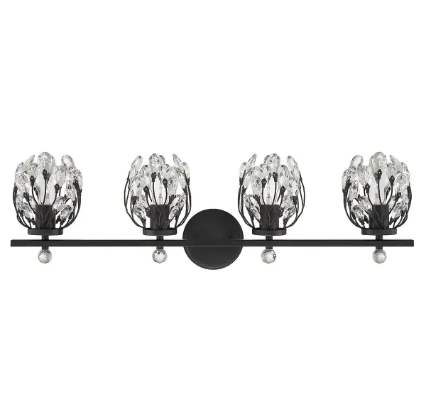Moreno 4-Light Bathroom Vanity Light in Matte Black - alternate view