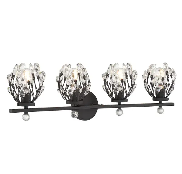 Moreno 4-Light Bathroom Vanity Light in Matte Black - Image 3