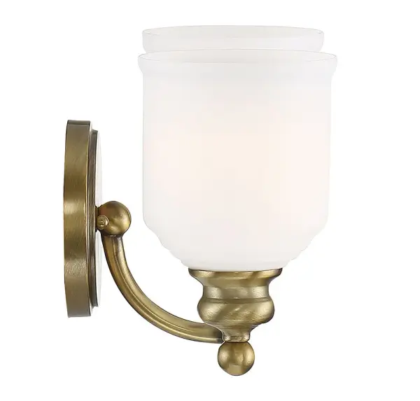 Melrose 2-Light Bathroom Vanity Light in Warm Brass - Image 5