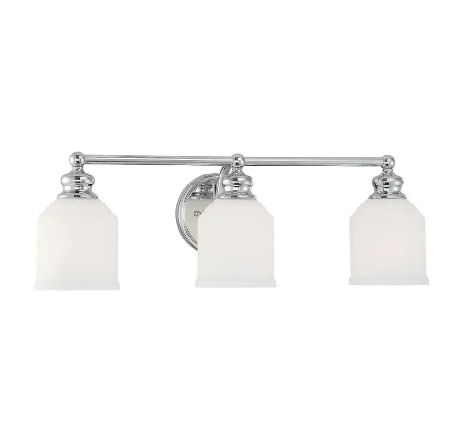 Melrose Three Light Bath Bar in Polished Chrome - Image 3