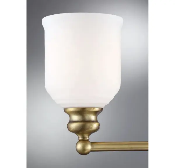 Melrose Three Light Bath Bar in Warm Brass - Image 6
