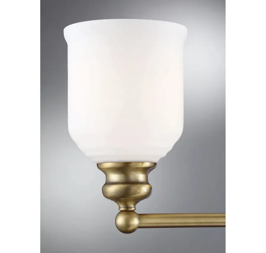 Melrose Three Light Bath Bar in Warm Brass - Image 6