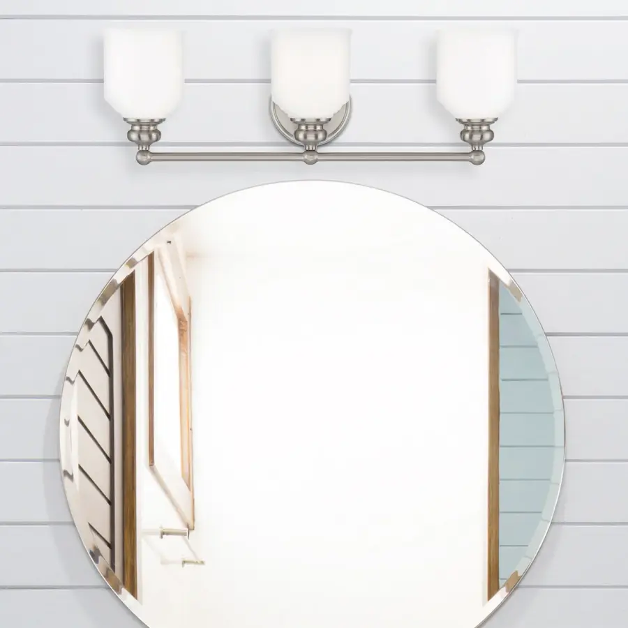 Melrose 3-Light Bathroom Vanity Light in Satin Nickel - Image 3