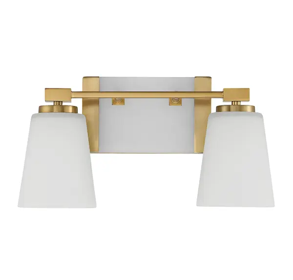 Darby 2-Light Bathroom Vanity Light in Warm Brass - alternate view