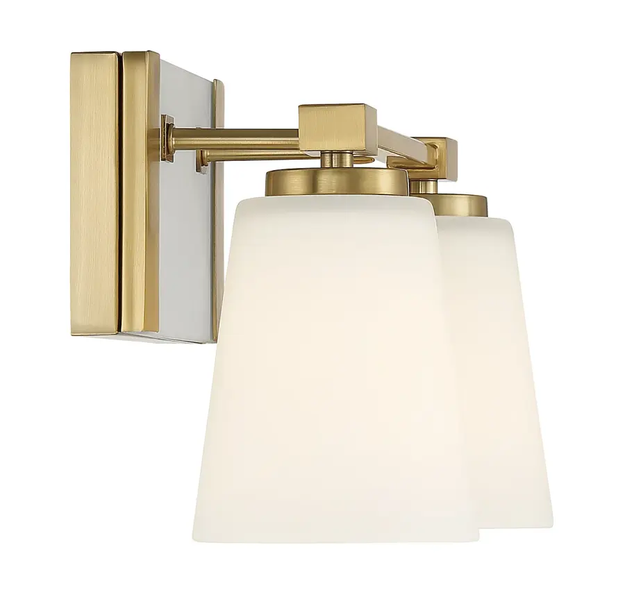 Darby 2-Light Bathroom Vanity Light in Warm Brass - Image 5