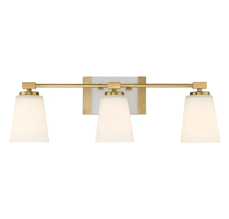 Darby Three Light Bathroom Vanity in Warm Brass - Image 1