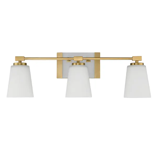 Darby 3-Light Bathroom Vanity Light in Warm Brass - alternate view