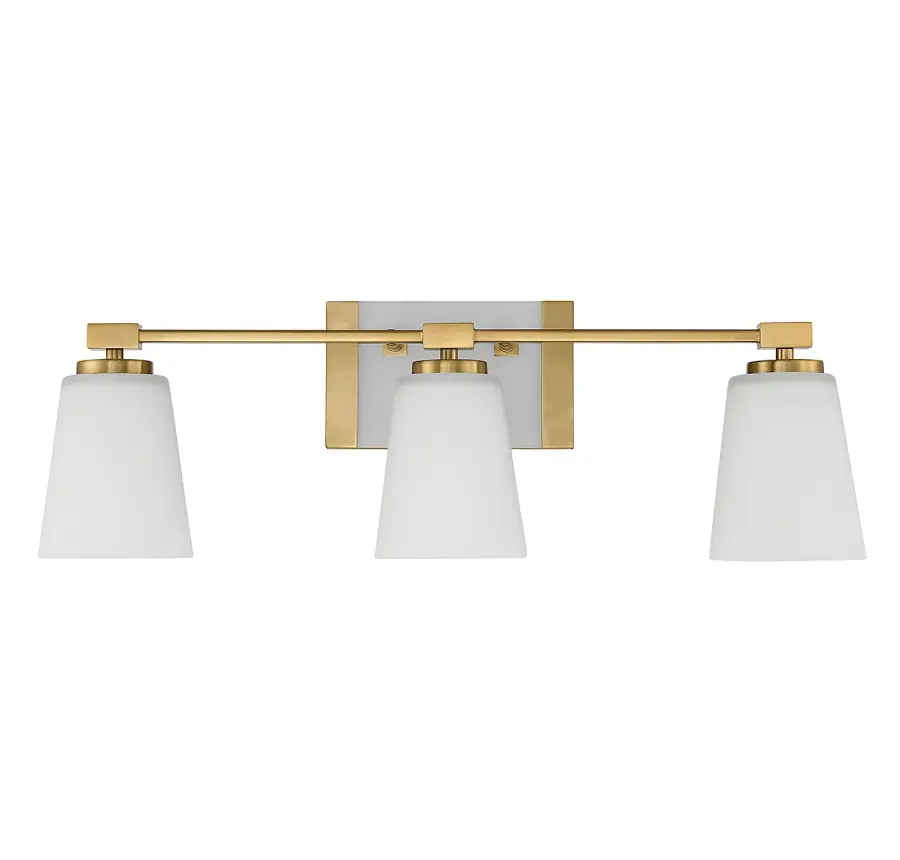 Darby 3-Light Bathroom Vanity Light in Warm Brass - Image 2