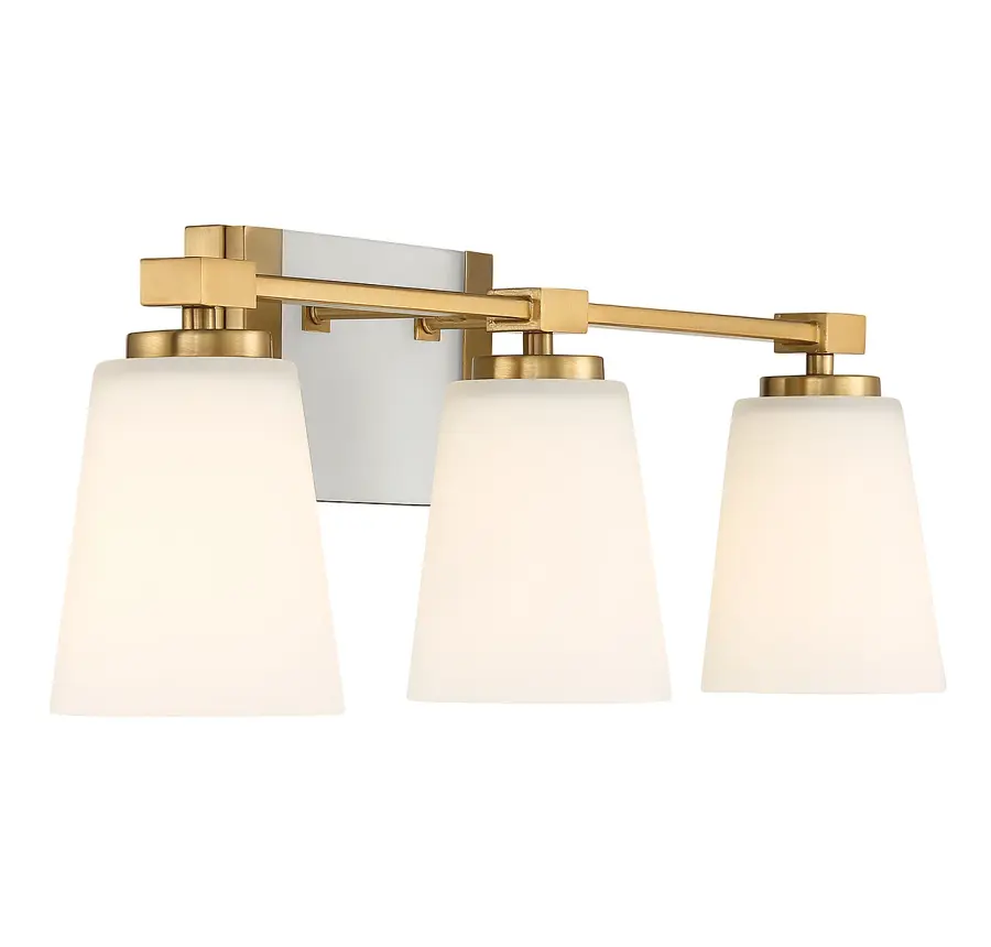 Darby 3-Light Bathroom Vanity Light in Warm Brass - Image 4