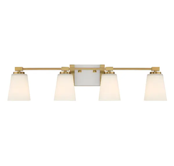 Darby 4-Light Bathroom Vanity Light in Warm Brass