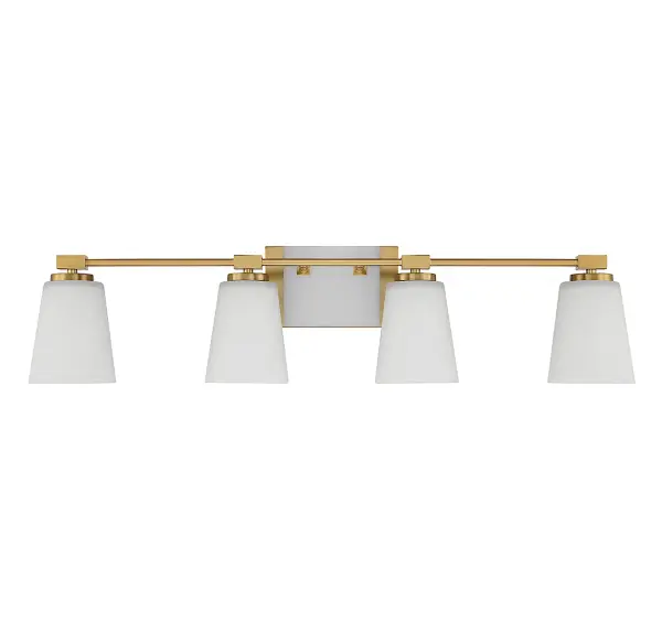 Darby 4-Light Bathroom Vanity Light in Warm Brass - alternate view