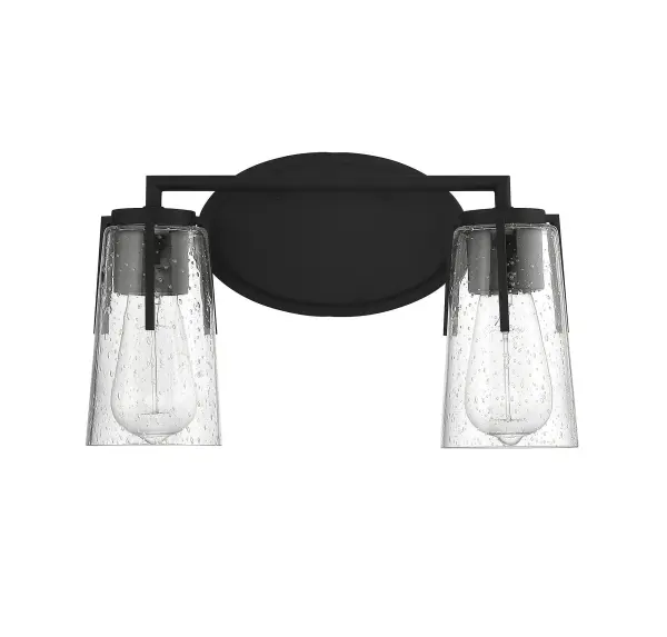 Sacremento 2-Light Bathroom Vanity Light in Black - alternate view