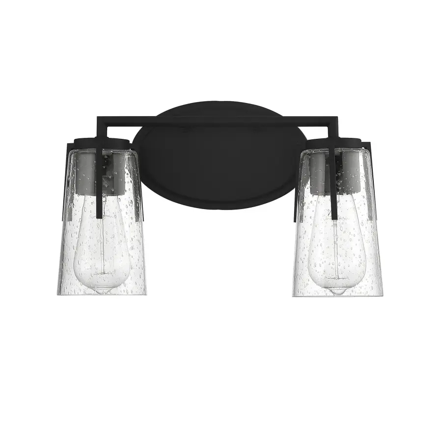 Sacremento 2-Light Bathroom Vanity Light in Black - Image 2