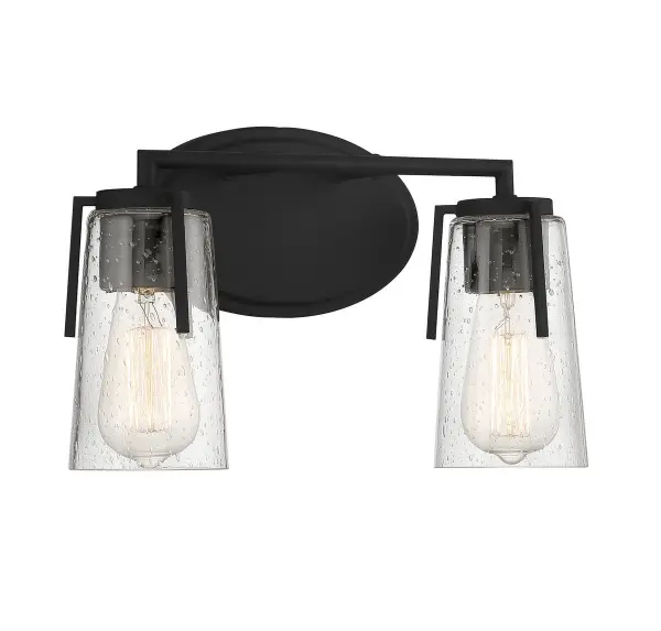 Sacremento 2-Light Bathroom Vanity Light in Black - Image 3
