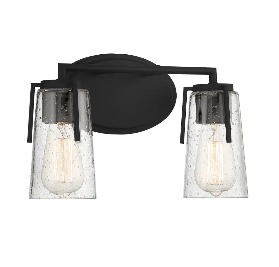 Sacremento 2-Light Bathroom Vanity Light in Black - Image 3