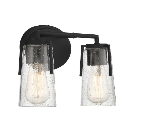Sacremento 2-Light Bathroom Vanity Light in Black - Image 4