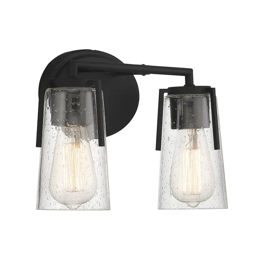 Sacremento 2-Light Bathroom Vanity Light in Black - Image 4