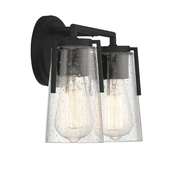 Sacremento 2-Light Bathroom Vanity Light in Black - Image 5