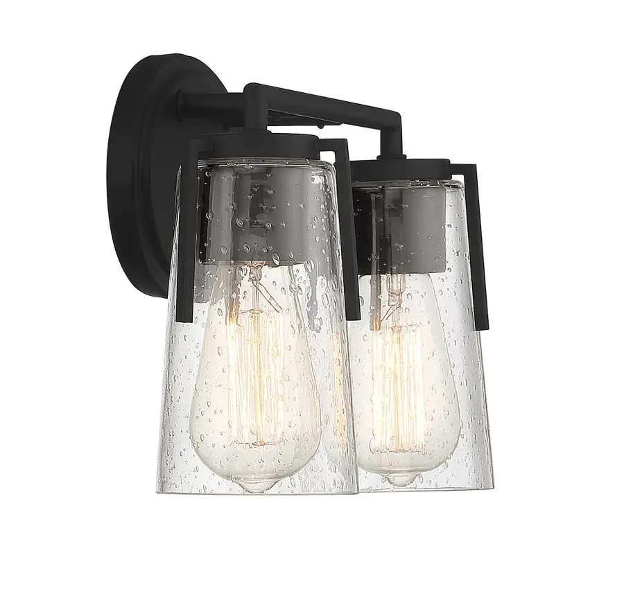 Sacremento 2-Light Bathroom Vanity Light in Black - Image 5