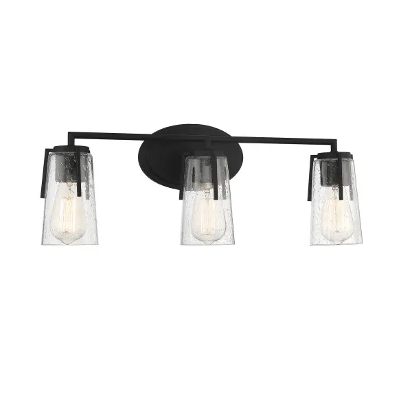 Sacremento 3-Light Bathroom Vanity Light in Black - Image 3