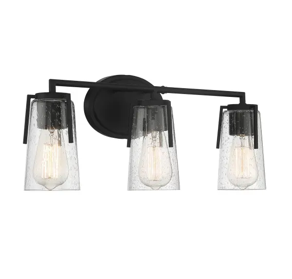 Sacremento 3-Light Bathroom Vanity Light in Black - Image 4