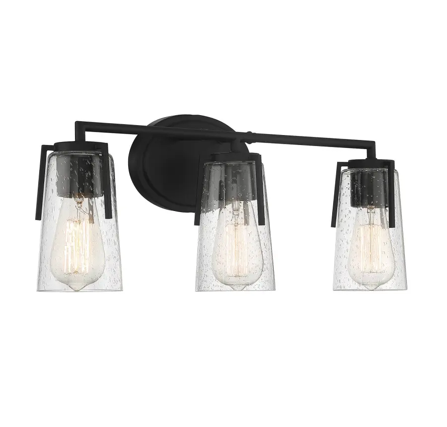Sacremento 3-Light Bathroom Vanity Light in Black - Image 4