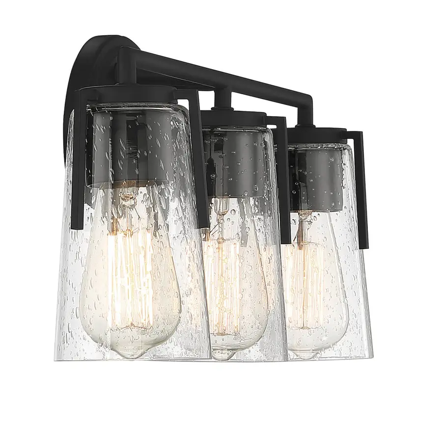 Sacremento 3-Light Bathroom Vanity Light in Black - Image 5