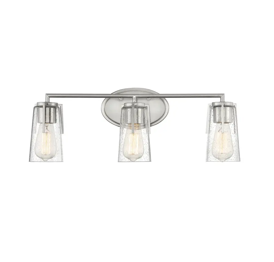 Sacremento Three Light Bath Bar in Satin Nickel - Image 1