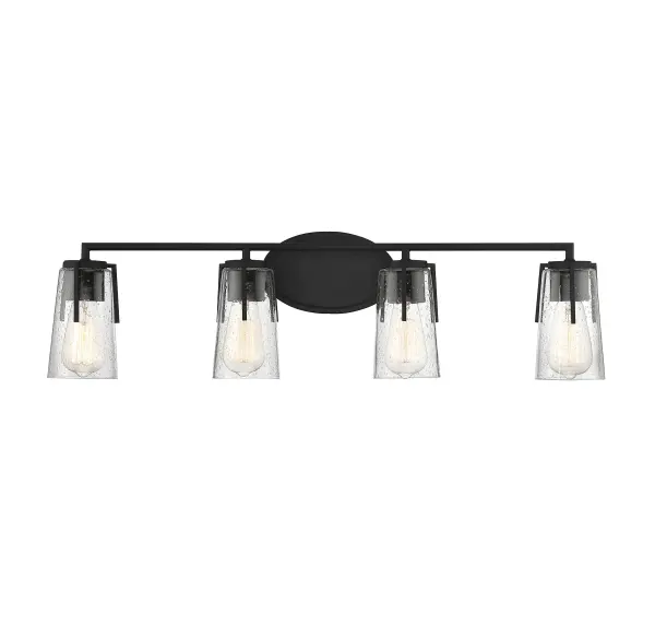Sacremento 4-Light Bathroom Vanity Light in Black