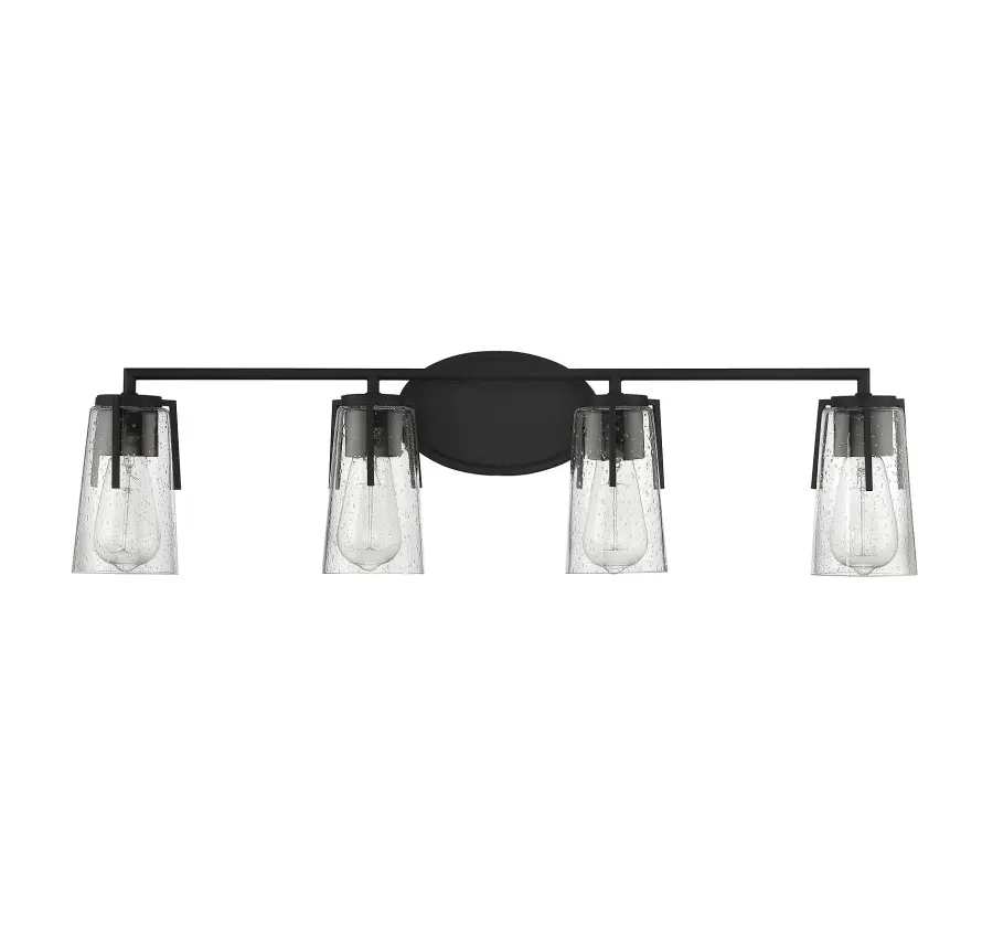 Sacremento 4-Light Bathroom Vanity Light in Black - Image 2