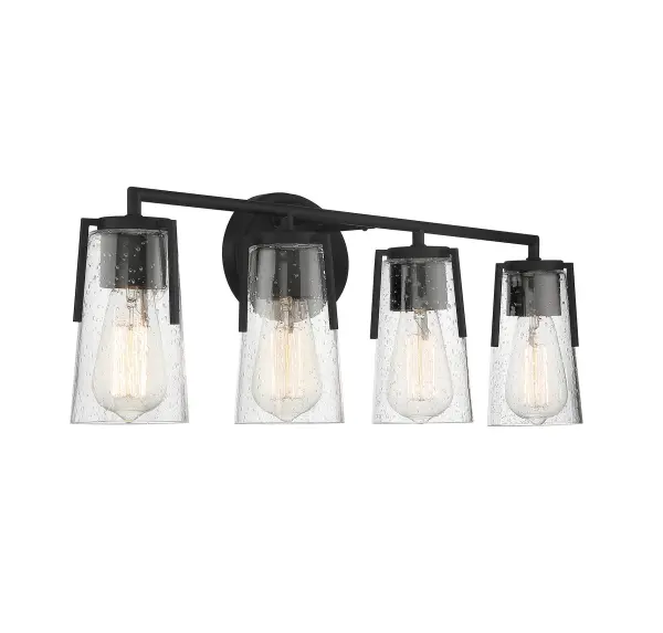 Sacremento 4-Light Bathroom Vanity Light in Black - Image 4