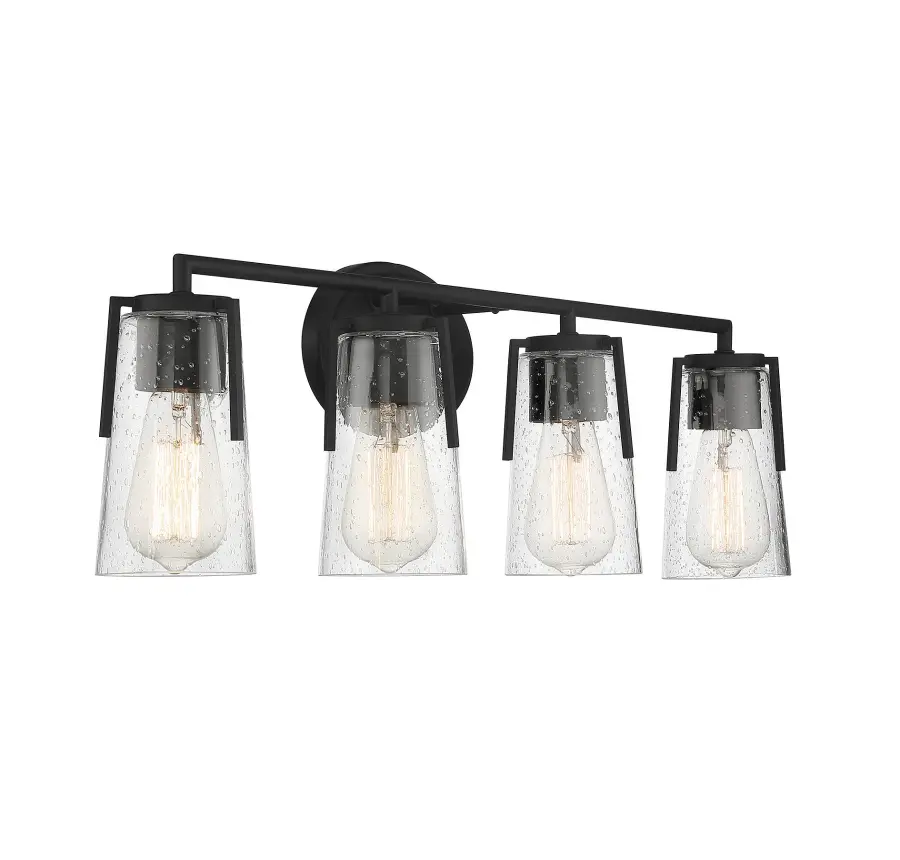 Sacremento 4-Light Bathroom Vanity Light in Black - Image 4