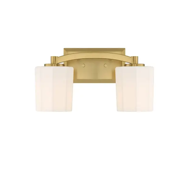 Whitney Two Light Bathroom Vanity in Warm Brass - Image 1