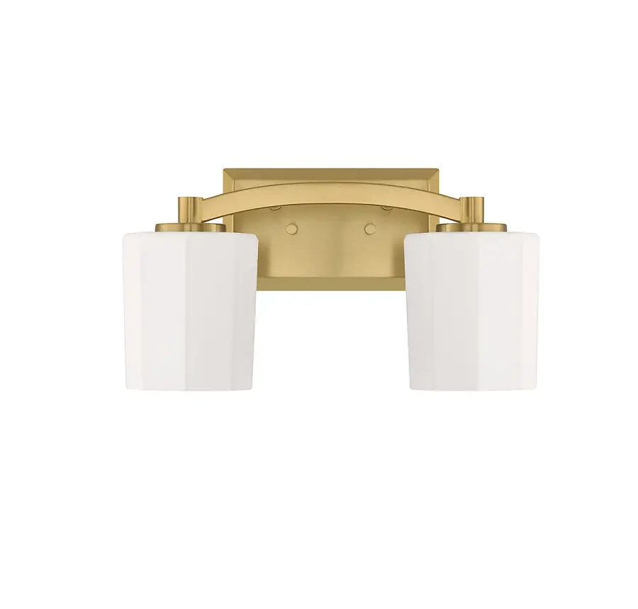 Whitney Two Light Bathroom Vanity in Warm Brass - Image 2