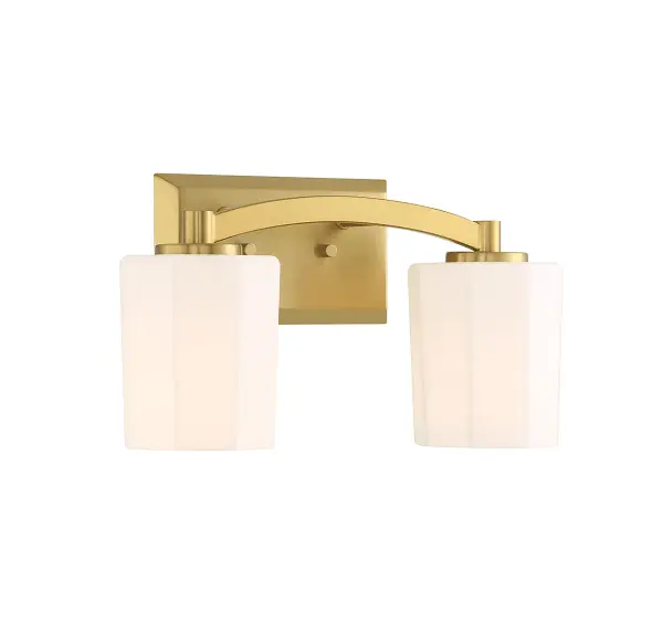 Whitney Two Light Bathroom Vanity in Warm Brass - Image 3
