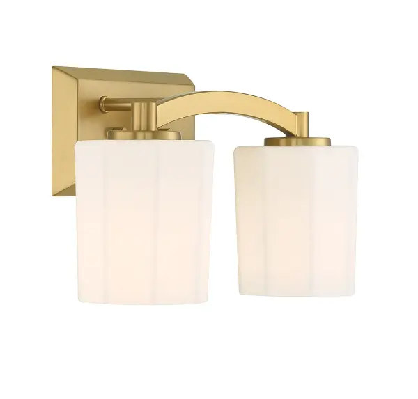 Whitney Two Light Bathroom Vanity in Warm Brass - Image 4