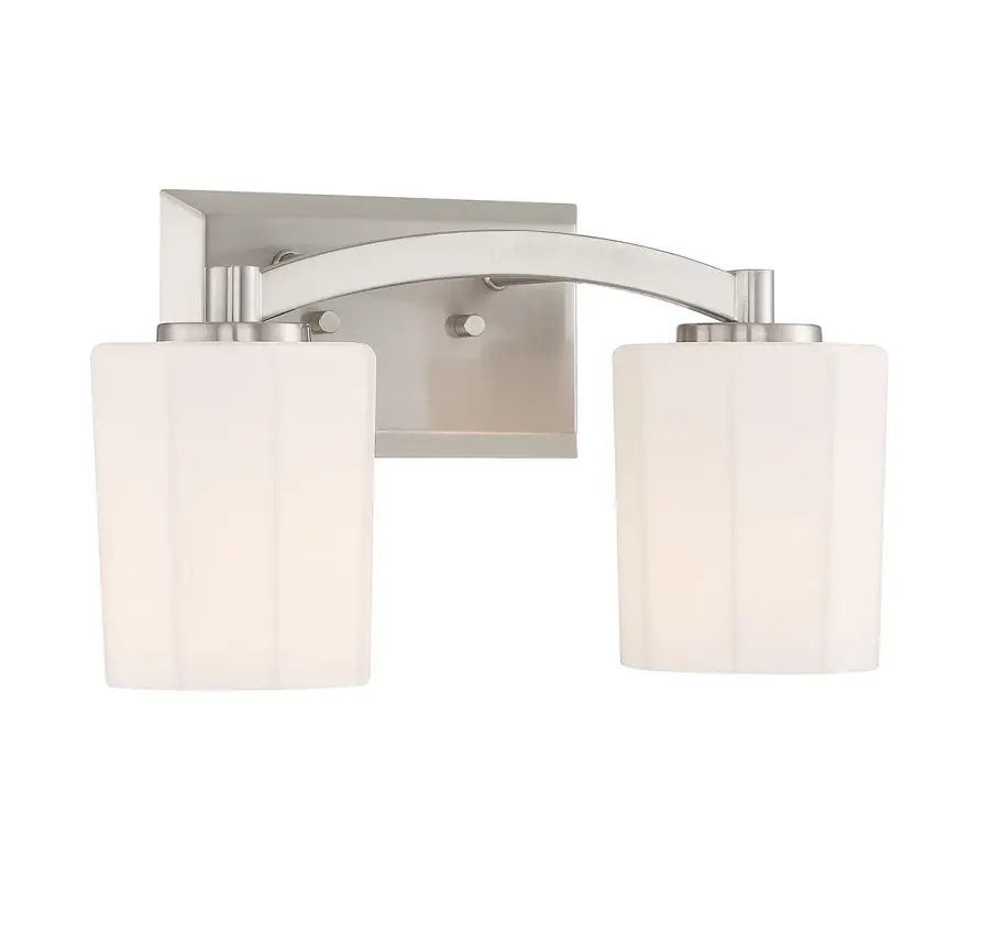 Whitney 2-Light Bathroom Vanity Light in Satin Nickel - Image 3
