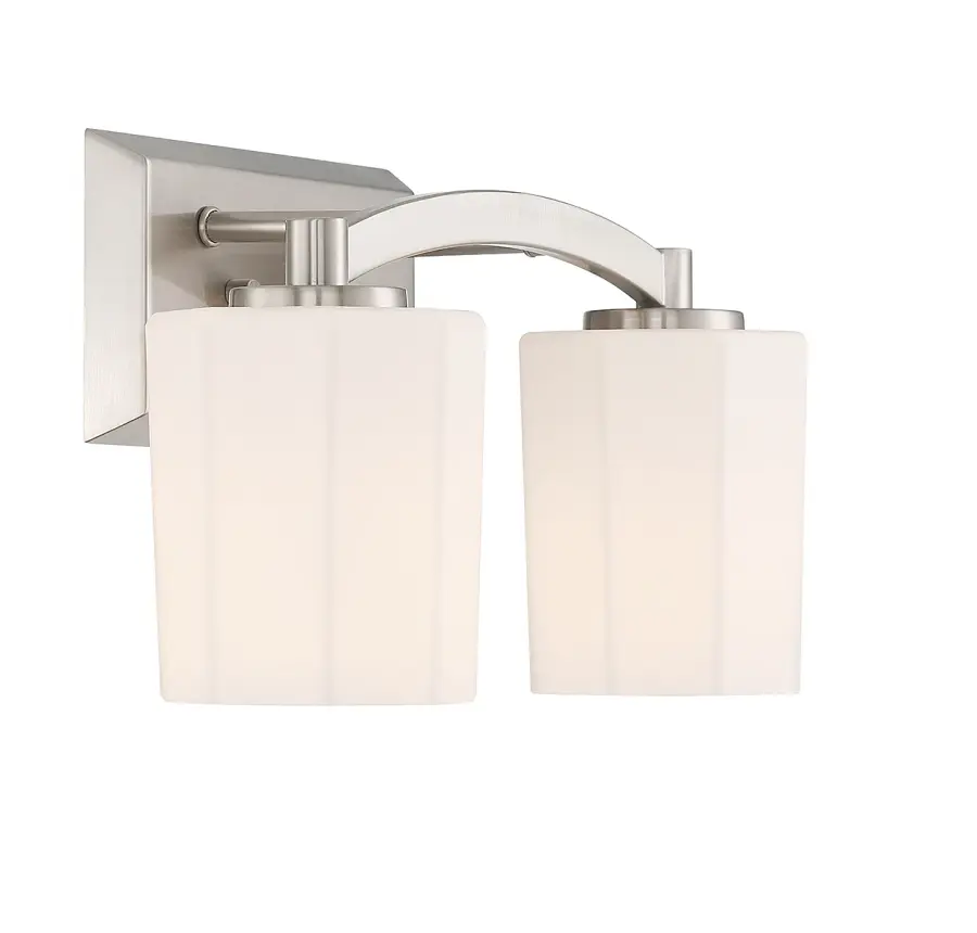 Whitney 2-Light Bathroom Vanity Light in Satin Nickel - Image 4