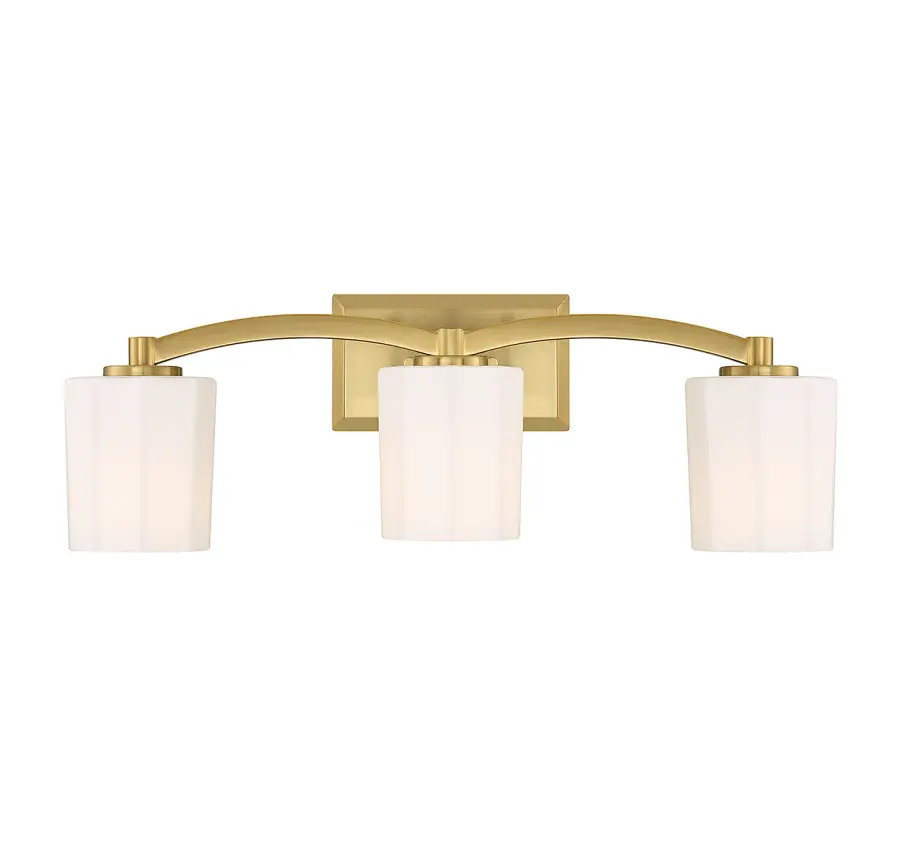 Whitney 3-Light Bathroom Vanity in Warm Brass - Image 1