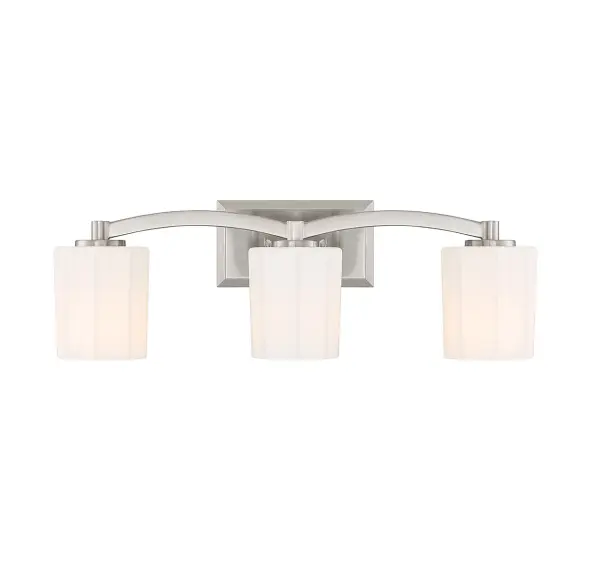 Whitney 3-Light Bathroom Vanity Light in Satin Nickel