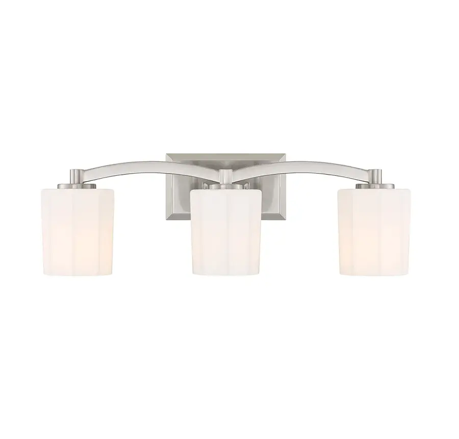 Whitney 3-Light Bathroom Vanity Light in Satin Nickel - Image 1
