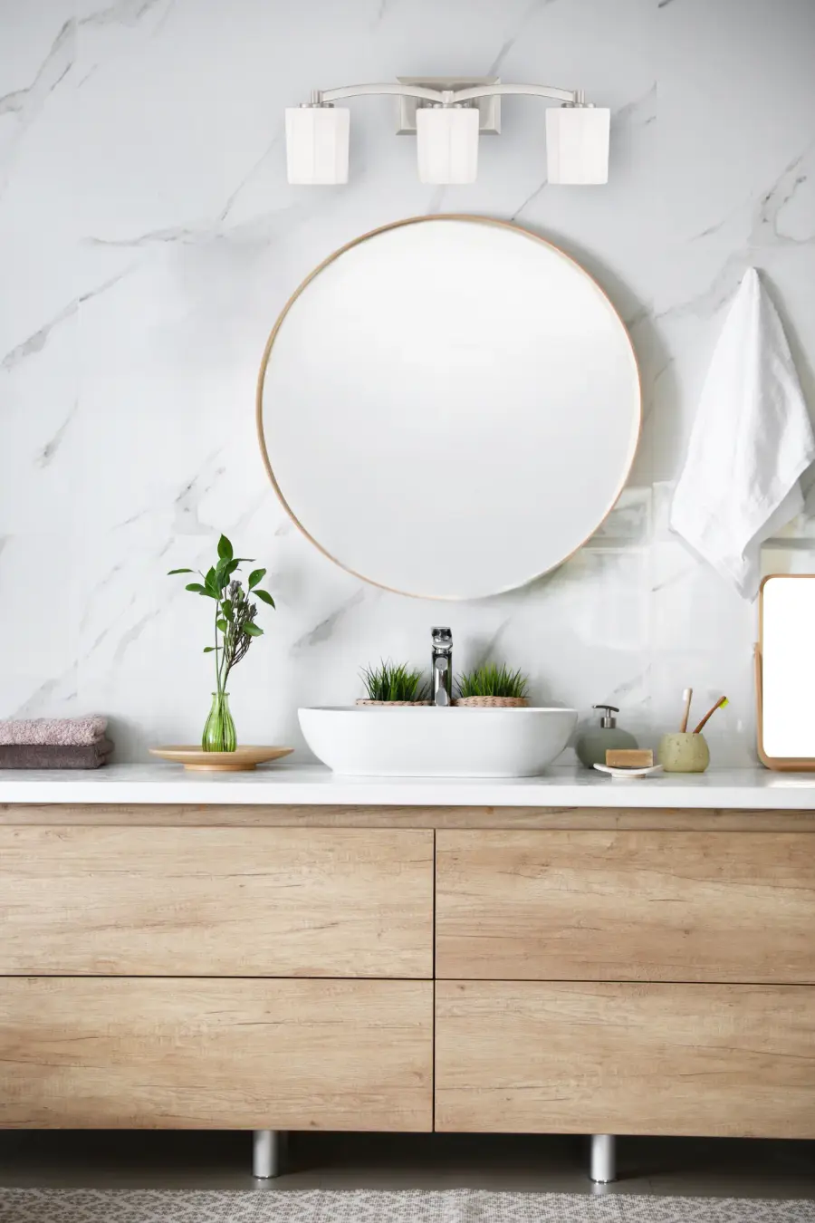Whitney 3-Light Bathroom Vanity Light in Satin Nickel - Image 7